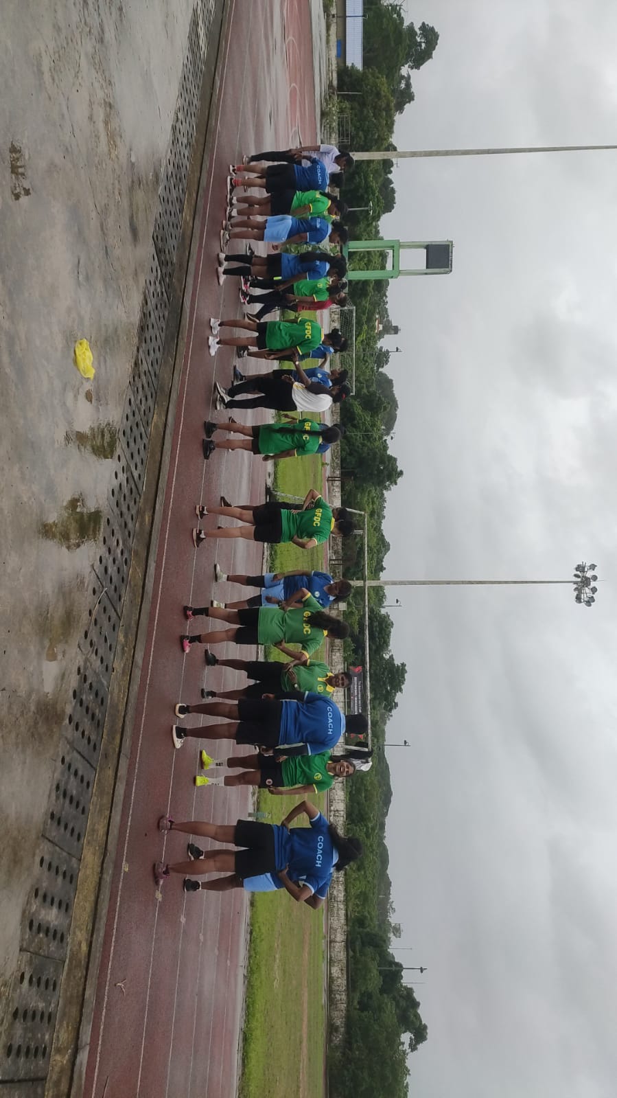 GFDC coaches lined up at the SAG ground for the fitness assessment.